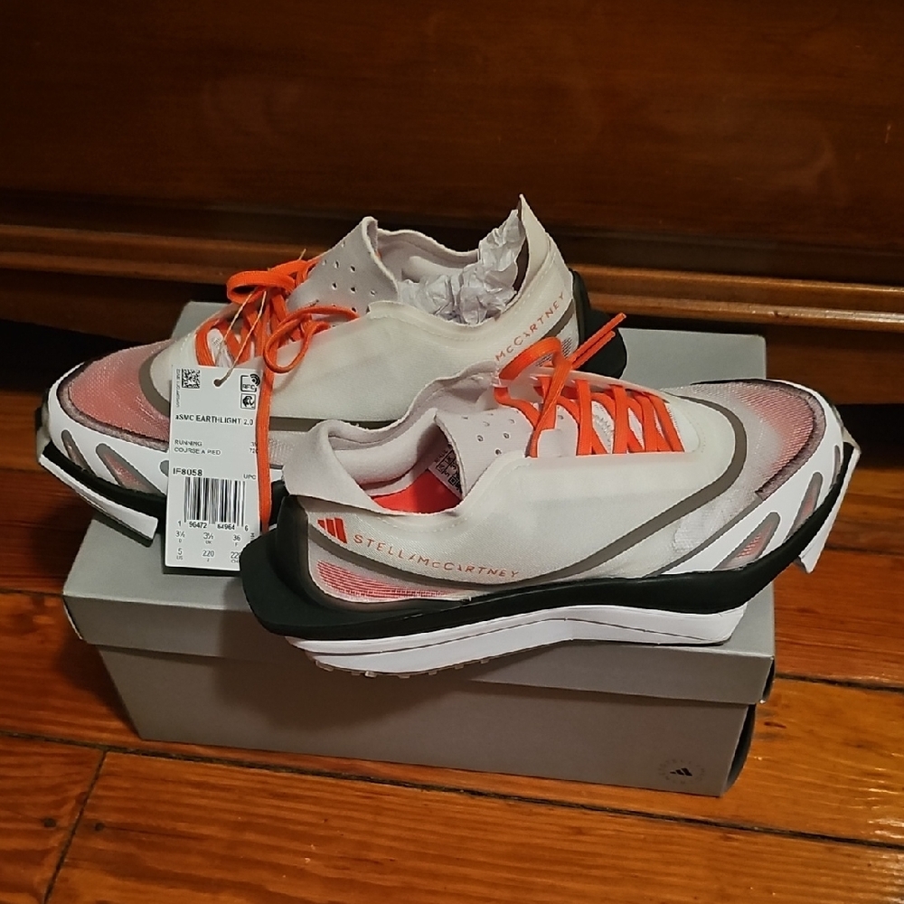 Stella McCartney White, Pink and Coral Orange Athletic Shoes - Earthlight 2.0